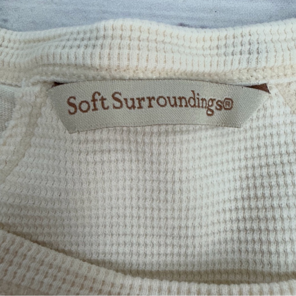 Soft Surroundings Women’s size Medium Cream Waffle Knit Thermal Wayfarer Tunic - Picture 12 of 14